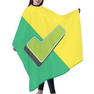 Personality  Approve Signal Green And Yellow Modern 3d Vector Icon Logo Hair Cutting Cape