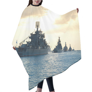 Personality  Row Of Military Ships Hair Cutting Cape