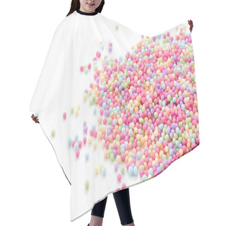 Personality  Colorful Sprinkles Sugar On White Background Hair Cutting Cape