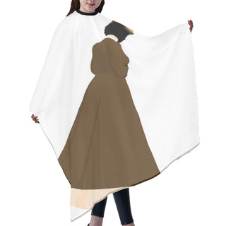 Personality  Victorian Woman Art Illustration Silhouette On A White Background Hair Cutting Cape