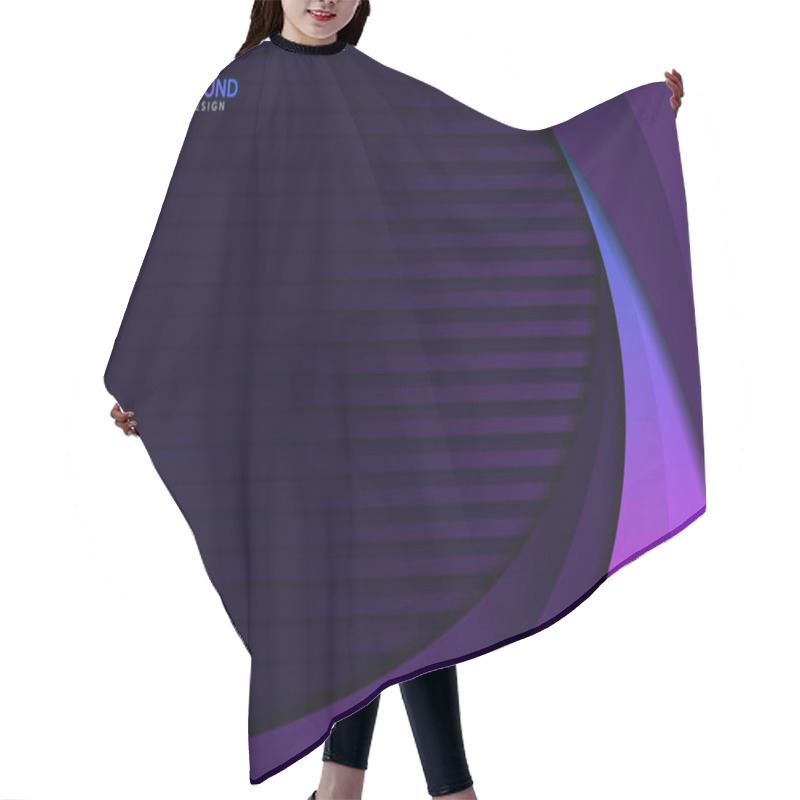 Personality  Dynamic Dark Purple Overlap Layer Background With Colorful Gradient Color. Abstract Vector Illustration Design Hair Cutting Cape