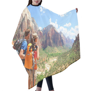 Personality  Hikers Looking At View Zion National Park Hair Cutting Cape