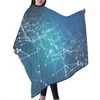 Personality  Abstract Connection Blue Background Network 3D Rendering Hair Cutting Cape
