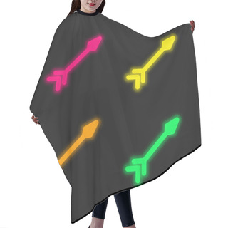 Personality  Arch Four Color Glowing Neon Vector Icon Hair Cutting Cape