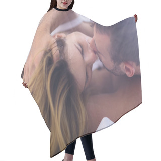 Personality  Married Couple Kissing In Bed Hair Cutting Cape