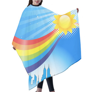 Personality  Colorful Rainbow Sunny Skylines Hair Cutting Cape