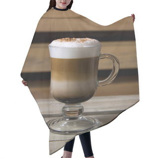 Personality  A Cup Of Cappuccino On Wooden Table Hair Cutting Cape