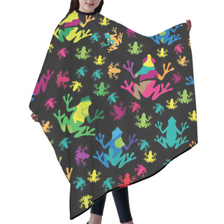 Personality  Multi-colored Frogs Background Hair Cutting Cape