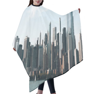 Personality  Cityscape With Contemporary Skyscrapers And Hudson River In New York City, Banner Hair Cutting Cape