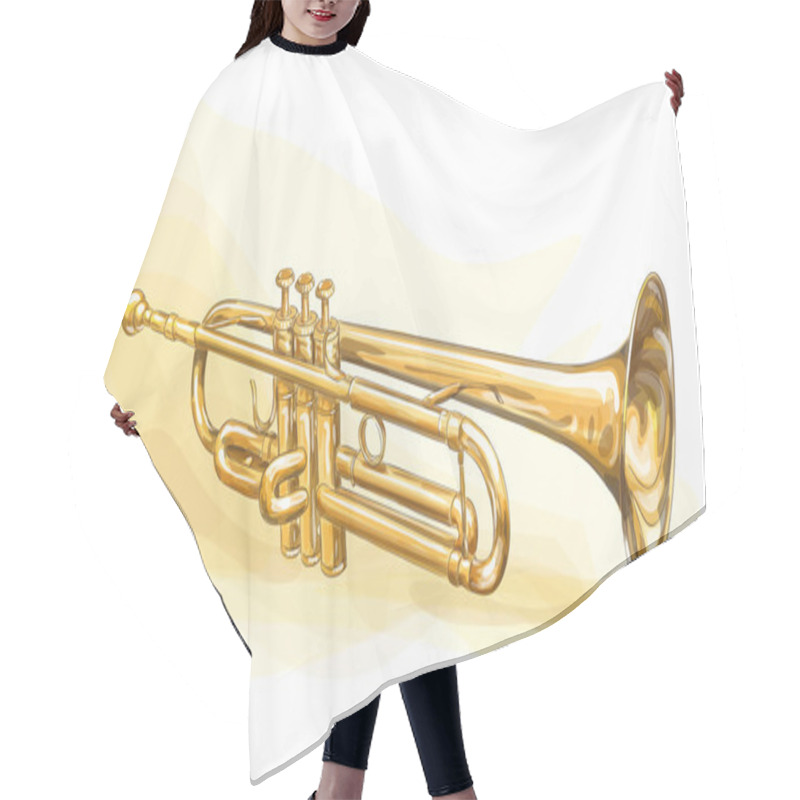 Personality  Brass Trumpet Hair Cutting Cape