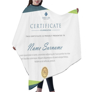 Personality  Vector Trendy Modern Certificate Design With Modern Touch Hair Cutting Cape