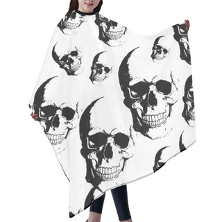 Personality  Skull Seamless Background Hair Cutting Cape