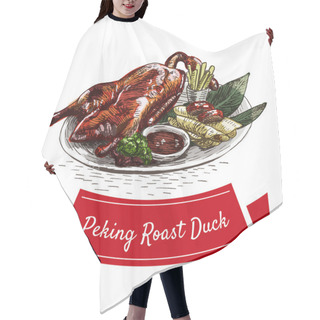Personality  Peking Roast Duck Colorful Illustration. Hair Cutting Cape