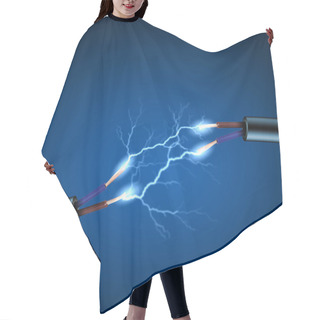 Personality  Electric Cord With Electricity Sparkls Hair Cutting Cape