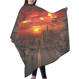 Personality  View Of The Destroyed City Hair Cutting Cape