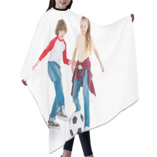 Personality  Children Playing Football Hair Cutting Cape
