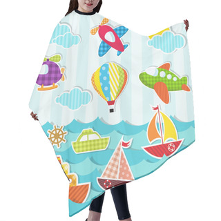 Personality  Sea And Air Transport Hair Cutting Cape