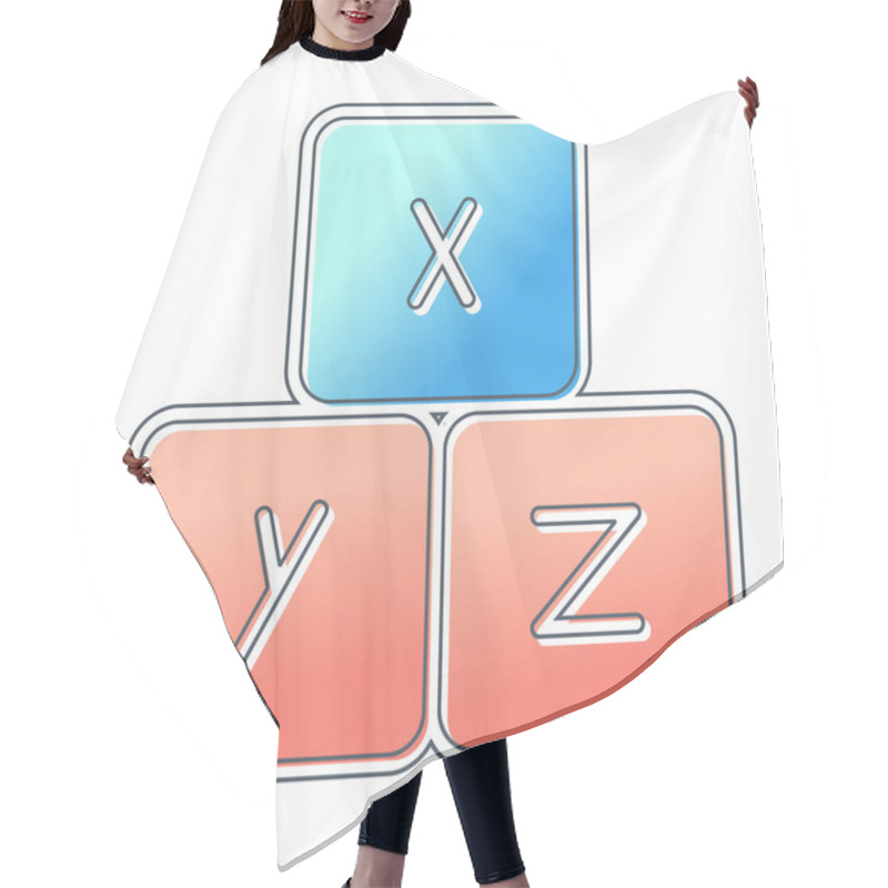 Personality  Alphabet Cubes Web Icon, Vector Illustration Hair Cutting Cape