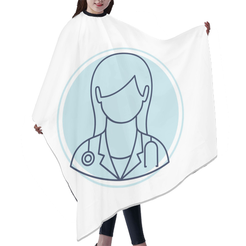 Personality  Doctor Icon, Vector Illustration Hair Cutting Cape