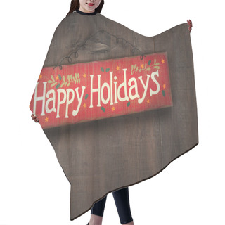 Personality  Holiday Sign On Distressed Wood Wall Hair Cutting Cape