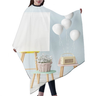 Personality  Corner Of Children Room, Empty Poster, 3d Illustration Hair Cutting Cape