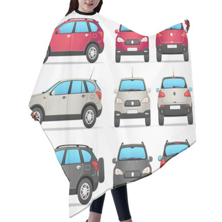 Personality  Vector Off-road Car - Side - Front - Back View Hair Cutting Cape