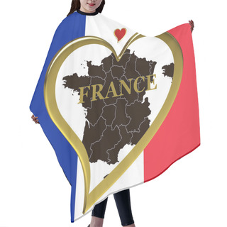 Personality  France Map With Flag Hair Cutting Cape