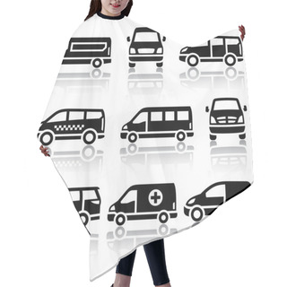 Personality  Set Of Transport Icons - Van Hair Cutting Cape