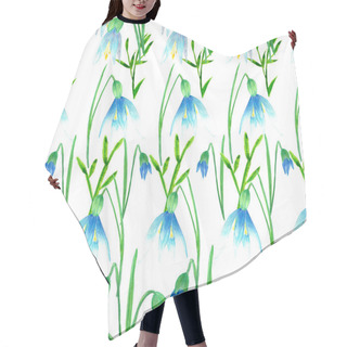 Personality  Hand Painted Watercolor Floral Background.   Spring Seamless Pattern With Crocus, Primrose, Daffodils, Snowdrops, Dandelions, Muscari, Magnolia, Buttercups, Tulips. Hair Cutting Cape