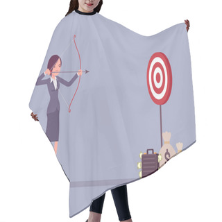 Personality  Businesswoman Arching In Profit Target Hair Cutting Cape