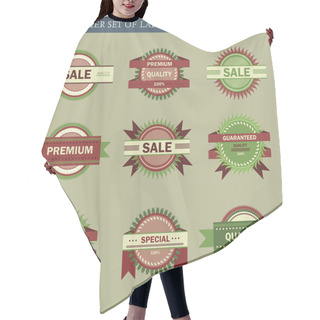 Personality  Retro Vector Labels And Badges Hair Cutting Cape