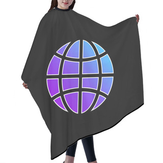 Personality  Black Earth Circle With Thin Grid Blue Gradient Vector Icon Hair Cutting Cape