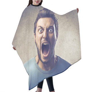 Personality  Young Man Shouting Hair Cutting Cape