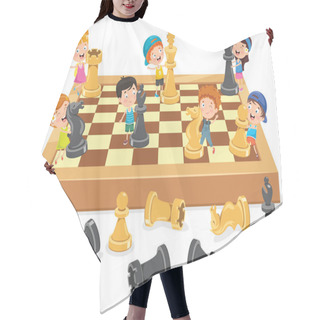 Personality  Cartoon Character Playing Chess Game Hair Cutting Cape