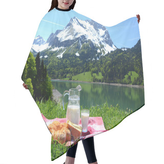 Personality  Milk, Cheese And Bread Served At A Picnic In An Alpine Meadow, S Hair Cutting Cape