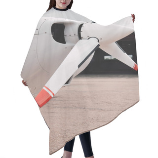 Personality  White Plane With Big Propeller On Ground Under Sky Hair Cutting Cape
