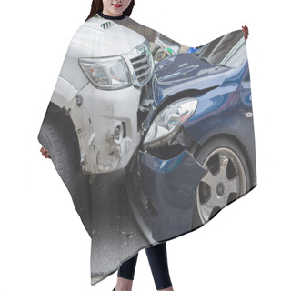 Personality  Car Crash From Car Accident On The Road Hair Cutting Cape