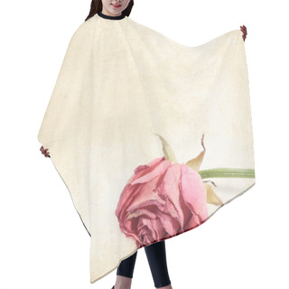 Personality  Wilted Rose Flower On The Music Paper. Vintage Floral Background Hair Cutting Cape