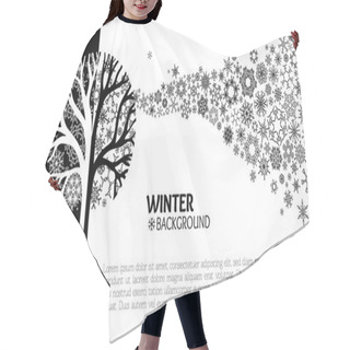 Personality  Winter Tree Background.  Hair Cutting Cape