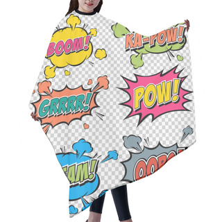 Personality  Collection Multicolored Comic Sound Effects Hair Cutting Cape