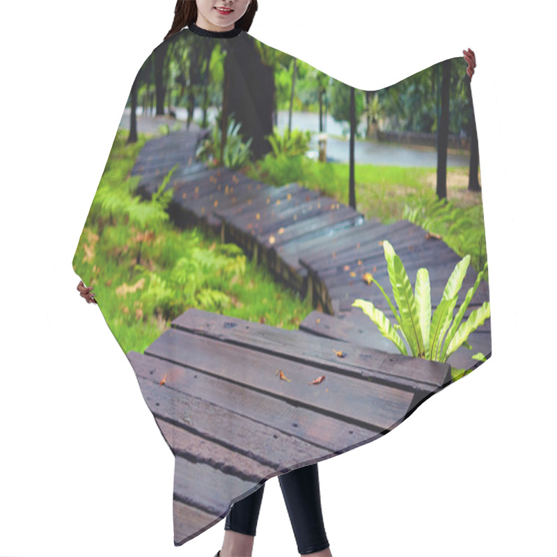 Personality  Wet Hiking Trail In Tropical Park Hair Cutting Cape