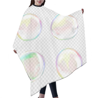 Personality  Set Of Multicolored Transparent Soap Bubbles Hair Cutting Cape