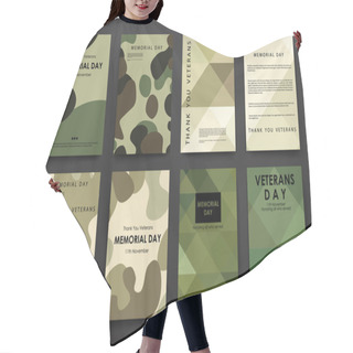 Personality  Poster Design In Veterans Day Style Hair Cutting Cape