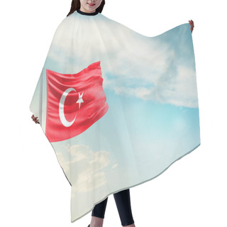 Personality  Turkey Waving Flag In Beautiful Sky. Hair Cutting Cape