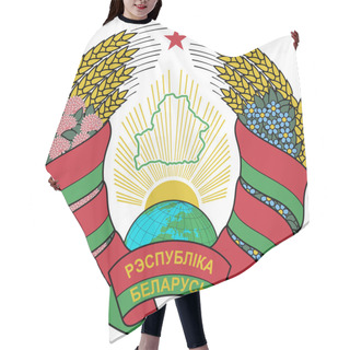 Personality  Coat Of Arms Of Republic Of Belarus Is A Landlocked Country In Eastern Europe. Vector Illustration Hair Cutting Cape