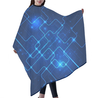 Personality  Abstract Hi-tech Blue Background. Hair Cutting Cape
