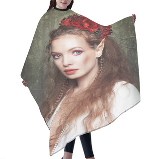 Personality  Portrait Of Beautiful  Elf Girl  Hair Cutting Cape