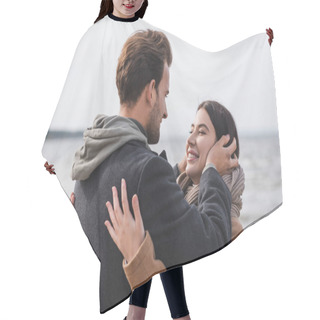 Personality  Happy Young Couple Embracing Near Sea During Autumn Walk Hair Cutting Cape