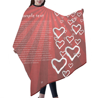 Personality  Vector Retro Background With Hearts Hair Cutting Cape