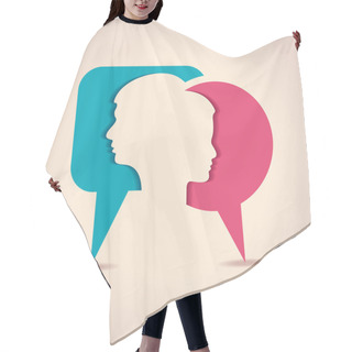 Personality  Human Head With Message Bubble Hair Cutting Cape